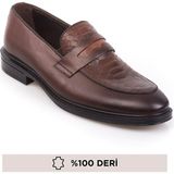 Maximoda Hakiki Deri Klasik Bagcıksız Iç Dış Deri Erkek Ayakkabı - Kahve