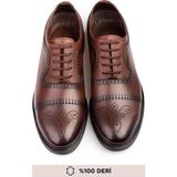Maximoda Italyan Tasarım Deri Erkek Ayakkabı, Düz Topuk, Kauçuk Taban, Şık ve Rahat - Kahve