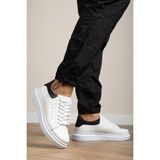 Maximoda Yüksek Tanamlı, Hakiki Deri, Dikişli, Sneaker Ayakkabı - Beyaz