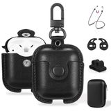 Maxjoy Uyumlu Airpods Kılıfı, Deri Airpods Kılıfı 5'i 1 arada Koruyucu Kılıf Anahtarlık/Kulak Kancaları/Airpods Kayışı/Saat Kordonu Tutucu/Earpods Kılıfı Apple Airpods 2 1 Şarj Kılıfı, Siyah