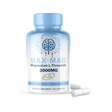 Maxlife Naturals Max-Mag Magnezium L-Threonate- 105 Capsules Made in USA- Magtein 2000mg with Vitamin D3 and K2 for Sleep, Mood & Brain. (Renksiz)