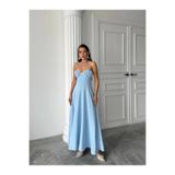 MAXMOOR NATALYA MAXİ MAVİ ELBİSE 1201