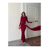 MAXMOOR NOVA Maxi Elbise 3079 - Bordo