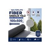 MAXORLİFE Fiber Sineklik Tülü 100x500 cm Gri – UV Dayanımlı, Dayanıklı Fiberglass Sineklik Teli, Pencere ve Kapı Sinekliği
