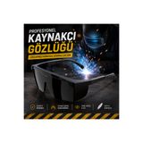 MAXORLİFE Profesyonel Kaynakçı Koruyucu Gözlüğü – Kaynak Gözlüğü Siyah İş Güvenliği Gözlüğü