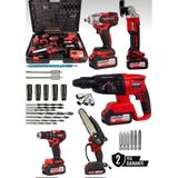 Maxplus KM002K 21V 3.0AH Akülü Şarjlı 5'li Set - Hilti, Matkap, Somun Sıkma, Taşlama, Testere