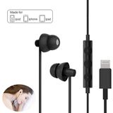 MAXROCK Aydınlatma Kulaklığı, Uyku Kulaklığı, Lightning Bağlantılı, Uyku Kulaklığı, iPhone X/XS/XS Max/XR iPhone 8 iPhone 7/7 Plus Apple iOS için, Mikrofonlu ve Uzaktan Kumandalı (Siyah)