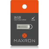 Maxron 16 GB Flash Bellek Metal Gövde Ömür Boyu Garantili Güvenli USB Bellek Data Traveler - Gri