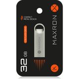 Maxron 32 GB Flash Bellek Metal Gövde Ömür Boyu Garantili Güvenli USB Bellek Data Traveler - Gri