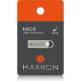 Maxron 64 GB Flash Bellek Metal Gövde Ömür Boyu Garantili Güvenli USB Bellek Data Traveler - Gri
