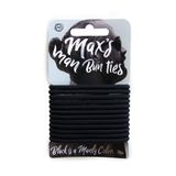 Max's Man Bun Ties Dolanmaz, Hasar Vermez Yumuşak Saç Lastikleri, 3,2 - 3,6 kg Saçı Destekler, Metal İçermez - 12 Paket 4 mm Güçlü Erkek Topuz Saç Bağları