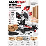 Maxstar 2400W 255MM Hassas Kesim 0°-45° Açılı Gönye Kesme Makinesi Ahşap Mdf Alüminyum Profil Kesme