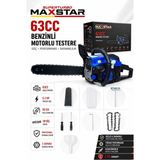 Maxstar 63CC 5.2 Hp Çelik Pistonlu Güçlendirilmiş Ağaç Dal Odun Kesme Hızar Motorlu Testere