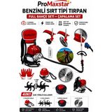 Maxstar Benzinli Sırt Tipi Tırpan – 4ın1 Çapalama ve Ot Biçme Seti, Canavar Başlık, Misina Başlığı 40T Bıçak