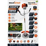 Maxstar Güçlendirilmiş Çelik Pistonlu 63CC 20HPX Benzinli Yan Tip Tırpan Ot Çalı Çim Biçme Motoru