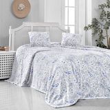 Maxstyle Bambu Baskılı Tek Kişilik Polar Battaniye Seti /H-204559-PEONY Grey - 160 x 230 cm - Bej - Gri