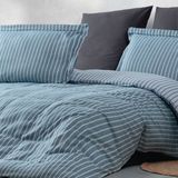 Maxstyle Bambu Çizgili Petrol Çift Kişilik Nevresim Takımı - 200 x 220 cm