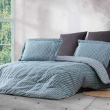 Maxstyle Bambu Çizgili Petrol Double Nevresim Takımı - 160 x 220 cm