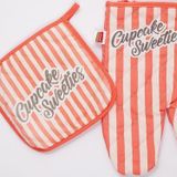 MAXSTYLE Crystal Mutfak Eldiveni+Tutkaç Set Cupcakes
