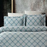 Maxstyle Damask Lyocell Mavi Çift Kişilik Nevresim Takımı - 200 x 220 cm