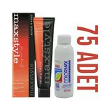 Maxstyle Kuaför Seti 60 Ml 75 Adet Saç Boyası + 75 Adet 90 Ml Oksidan Teşhir
