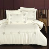 Maxstyle Ornament Saten Krem 100x120 cm Nakışlı Çift Kişilik Nevresim Takımı