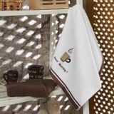 Maxstyle Pamuk 40x60 cm 2'li Beyaz Kahve Mutfak Havlusu