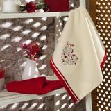 Maxstyle Pamuk Mutfak Havlusu 40X60 Cm 2Li Krem-Kırmızı