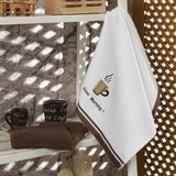 Maxstyle Pamuk Mutfak Havlusu 4'lü Beyaz-Kahve 40X60 - Beyaz - Kahverengi - 40 x 60 cm