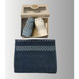 Maxstyle Puanlı Mutfak Havlusu 30X50 3'lü Beyaz- Mavi- Lacivert - 001-Renkli - 50 x 90 cm