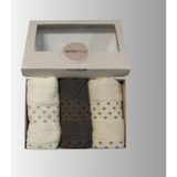 Maxstyle Puanlı Mutfak Havlusu 30X50 3'lü Krem-Taş-Kahve - 001-Renkli - 50 x 90 cm