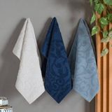Maxstyle Şal Desen Mutfak Havlusu 3'lü Set 30X50 cm Beyaz-Mavi-Lacivert - 001-Renkli - 50 x 90 cm