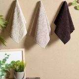 Maxstyle Şal Desen Mutfak Havlusu 3'lü Set 30X50 cm Krem-Taş-Kahve - 001-Renkli - 30 x 50 cm