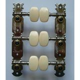 Maxtone GM22N Klasik Gitar Burgu Seti - 3+3 Nikel (Aksesuar/Yedek Parça) | Beyaz Kelebek Başlıklı Standart Mekanizma, Na