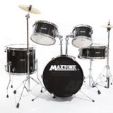 Maxtone Mxc-602Bk Junıor Davul Set 5 Pcs Siyah + Zil Ve Tabure :Maxt Junıor Davul Set 5 Pcs Siyah + Zil Ve Tabure :Maxtone Çin