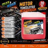 Max&wash 20 kg Motor Temizleyici | 1/3 Konsantre Ağır Yağ ve Kir Çözücü | Profesyonel Oto Kuaför Ürünü
