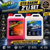 Max&wash 2’li Profesyonel Oto Bakım Seti | 4 kg Lastik Parlatıcı + 4 kg Torpido Parlatıcı Süt | Oto Kuaför Seti