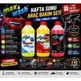 Max&wash Hafta Sonu Araç Bakım Seti 3'lü (1 kg Cilalı Oto Şampuan + 1 kg Hızlı Cila + 1 kg Lastik Parlatıcı) + 2 Adet Fısfıs Başlık Hediyeli