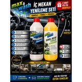 Max&wash Iç Mekan Yenileme Seti 2'li | 1 kg Torpido Parlatıcı Süt + 1 kg Genel Detay Temizleyici + 2 Adet Fıs Fıs Başlık Hediyeli | Araç Iç Temizlik ve Bakım Seti