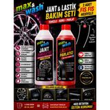Max&wash Jant & Lastik Bakım Seti 2x1 kg | Jant Temizleyici + Lastik Parlatıcı + 2 Adet Fısfıs Hediyeli | Profesyonel Araç Bakım Seti