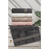 Maxwell Asorti Bambu 4'lü Banyo Havlusu - 70 x 140 cm - Pudra - Kahverengi