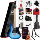 Maxword DE-150BL-ST Maple Klavye HH Manyetik Elektro Gitar Seti - Mavi