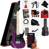 Maxword DE-150PU Maple Klavye HH Manyetik Yüksek Kaliteli Elektro Gitar Seti - Mor
