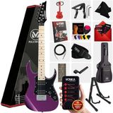 Maxword DE-150PU-ST Maple Klavye HH Manyetik Elektro Gitar Seti - Mor