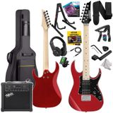 Maxword DE-150RD-25AMP Maple Klavye HH Yüksek Kaliteli 25W Amfili Elektro Gitar Seti