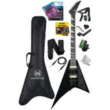 Maxword DG-28BK V Kasa Gül Klavye 2x Humbucker Manyetik Yüksek kaliteli Elektro Gitar