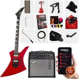 Maxword DG-34RD-50AMP Kelly Kasa Floyde Rose 2x Zebra HH Manyetik 50 W Amfili Elektro Gitar - Kırmızı