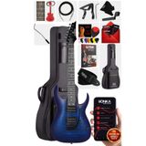 Maxword Grade Blue Rosewood Klavye HH Elektro Gitar, Koyu Mavi