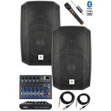 Maxword Maxi-12A-Mixer 12" Aktif Hoparlör Mikser ve Mikrofon Ses Sistemi Seti 2 Adet (1200 W + 1200 W)