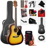 Maxword MCG-750SB Yüksek Kaliteli Ağaç Ekolayzerli Elektro Akustik Gitar Full Set - 3 Renk Sunburst